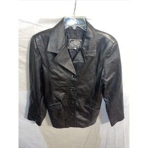 Vera Pelle Women’s Leather Jacket Size Small Black Going Out Party Comfort